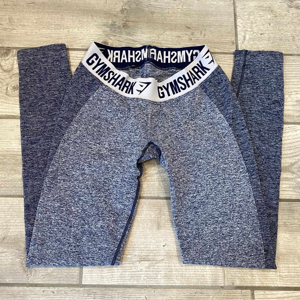 SOLD | Gymshark Flex Leggings Sapphire Blue Marl/Light Grey - Picture 3 of 13